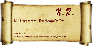 Nyisztor Radomér névjegykártya